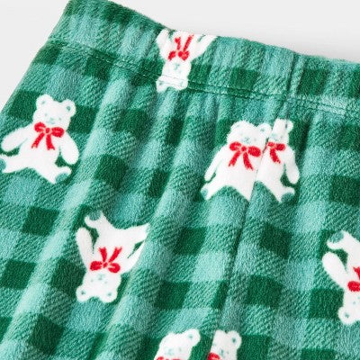 Toddler 2pc Snow Bears Snuggly Soft Pajama Set - Green 18M