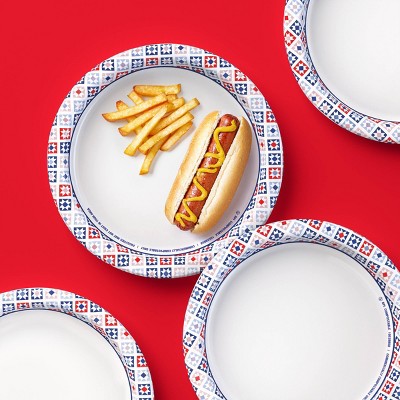 Disposable Plates 10" - RWB Quilt - 24ct - up&up