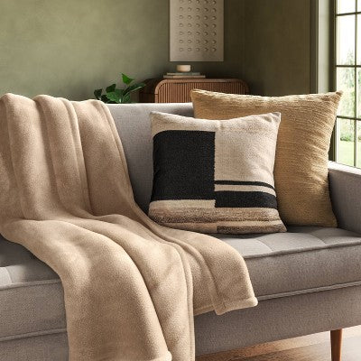 Oversized Primalush Throw Blanket Khaki - Threshold
