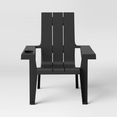 Resin Stackable Adirondack Chair Black - Room Essentials (LOCAL PICKUP ONLY)