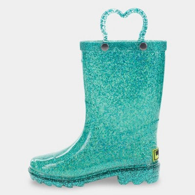 Western Chief Toddler Girls Abby Glitter Boots - Teal Green 5T