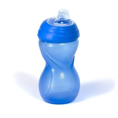 Nuby 10oz Polypropylene Clikit Frosted Soft Spout Sippy Trainer Cups - Dark Blue/Blue - 2pk
