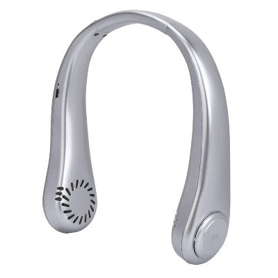 iJoy Portable Neck Fan Metallic Silver