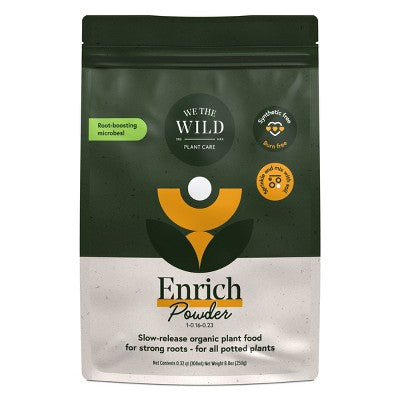 WE THE WILD Enrich Powder Slow-Release Organic Soil Amendment & Plant Food for Houseplants 8.8 oz