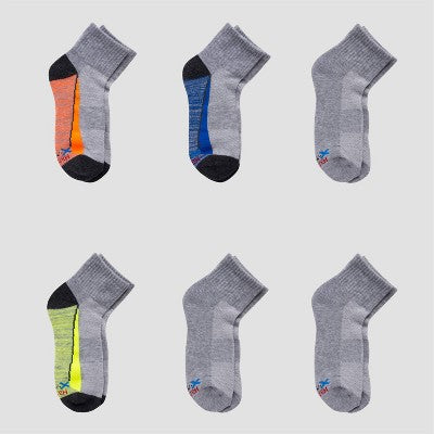 Hanes Moves Premium Boys' 6pk Ankle Socks - Colors May Vary L