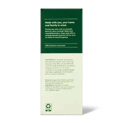 Liquid Reed Diffuser - Citrus & Basil - 2 fl oz - Everspring