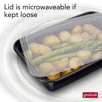 GoodCook Meal Prep 1 Compartment Rectangle Containers + Lids - 4Cups - 60 pcs/30ct - Black