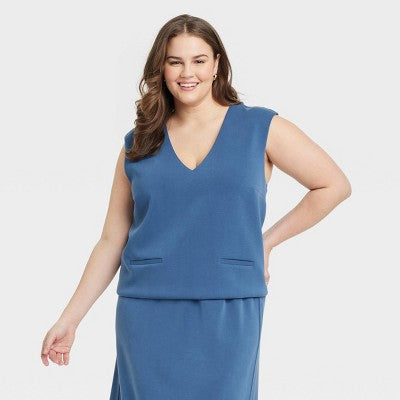 Women's Sandwash Vest - A New Day Blue XXL