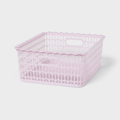 Wave Scallop Decorative Basket Medium Purple - Brightroom