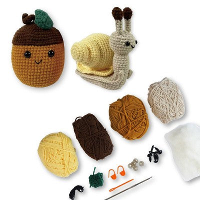 2ct Crochet Kit Acorn/Snail - Bullseye's Playground