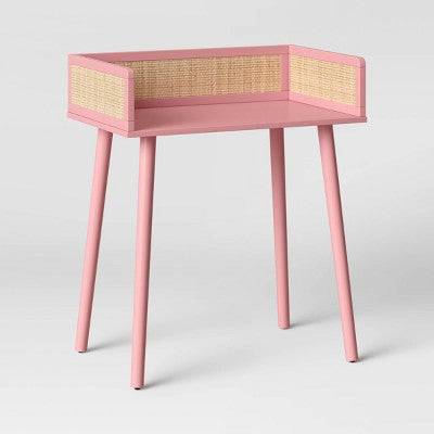 Rattan and Wood Kids' Desk Pink - Pillowfort (LOCAL PICKUP ONLY)