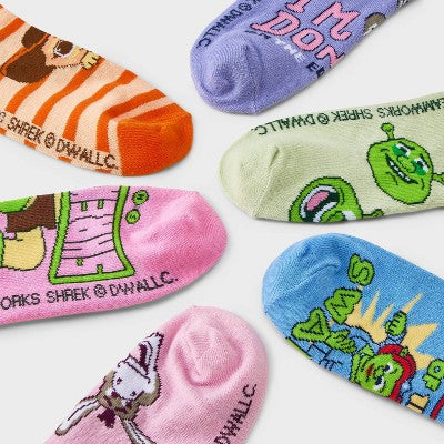 Women's Shrek 6pk Low Cut Socks - Blue 4-10