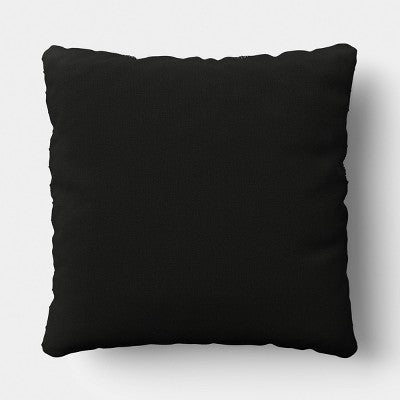 18"x18" Solid Textural Woven Pillow Black - Threshold