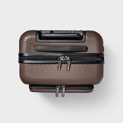 Hardside Carry On Spinner Suitcase with Front Pocket - Open Story Chocolate: Water-Resistant Luggage (LOCAL PICKUP ONLY)