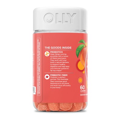 OLLY Probiotic + Prebiotic Gummies - Peachy Peach- 60ct