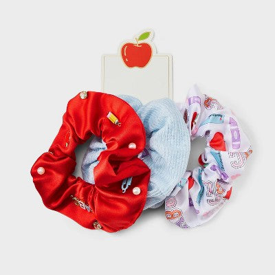 Teacher Icon Pearl Charms and Print Hair Twister Set 3pc - Multicolor