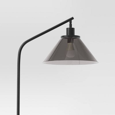 Smoked Glass Floor Lamp Black - Threshold