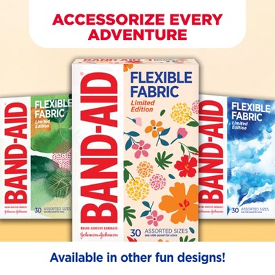 Band-Aid Brand Flexible Fabric Bandages - Wildflower - Assorted Sizes - 30 ct
