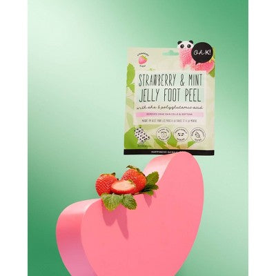 Oh K! Strawberry & Mint Jelly Foot Peel with Strawberry - 1.35 fl oz