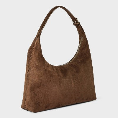 Faux Suede Slouch Shopper Tote Bag - Universal Thread Brown