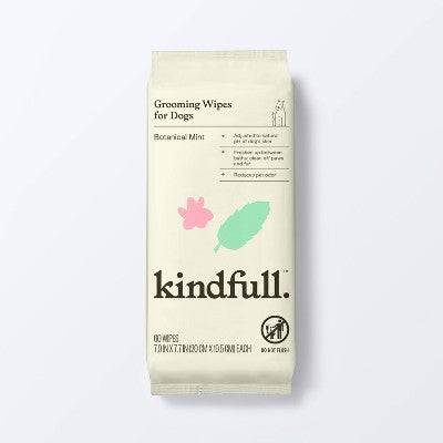 Botanical Mint Dog Grooming Wipes - 60ct - Kindfull