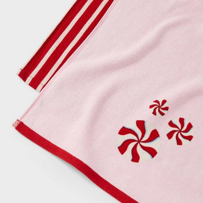 2pk Christmas Peppermint Swirl Hand Towels Pink - Wondershop