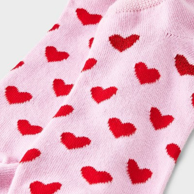 Women's Hearts Valentine's Day Low Cut Socks - Pink/Red 4-10