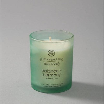 3.7oz Lidded Glass Jar Candle Water Lily Pear - Chesapeake Bay Candle: Soy Wax Blend with Essential Oils, 24hr Burn Time