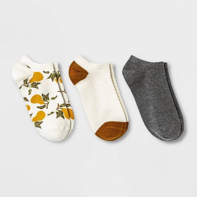 Women's Pear 3pk Low Cut Socks - A New Day 4-10