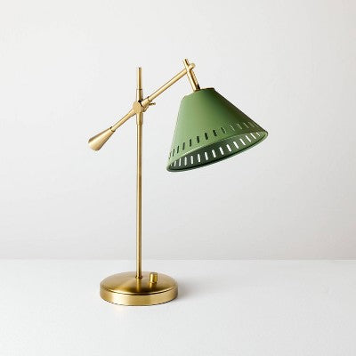 Hinge Desk Table Lamp Green/Brass - Hearth & Hand with Magnolia