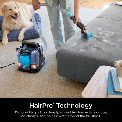 Shark StainStriker HairPro Pet Portable Carpet, Area Rug and Upholstery Cleaner for Pets Gray - PX251: Bagless, Electric, 3.5" Path, 12' Cord