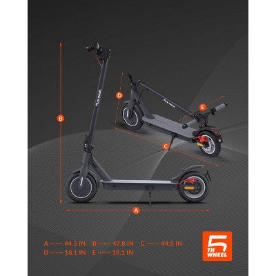 5TH WHEEL V30PRO Electric Scooter - 700W Peak, 18 mph, 20 Mile Range, 265 lbs Capacity, 10" Solid Tires, with Turn Signals (LOCAL PICKUP ONLY)