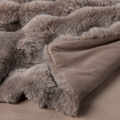 Bubble Fur Blanket Taupe - Threshold