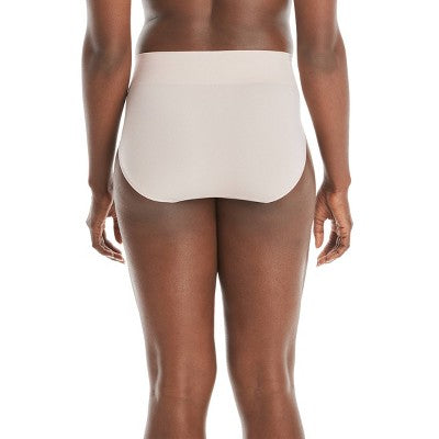 Hanes Premium Women's 3pk Hi Cut Brief Seamless Smoothing Underwear - Black/Beige 8