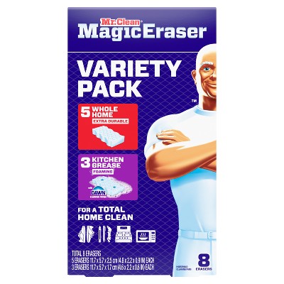 Mr. Clean Fresh Magic Eraser Variety Whole Home Extra Durable & Kitchen Dawn Multi-Purpose Cleaner - 8ct