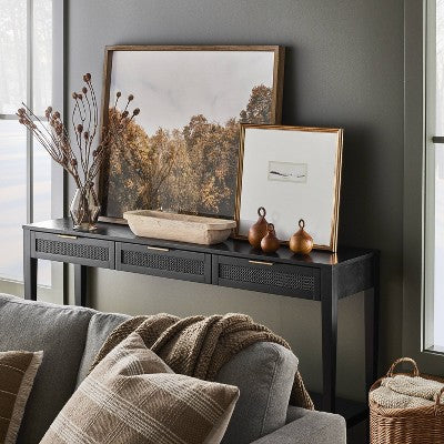 36" x 30" Golden Forest Framed Wall Art: Modern Decor, MDF & Glass - Threshold designed w/Studio McGee (LOCAL PICKUP ONLY)