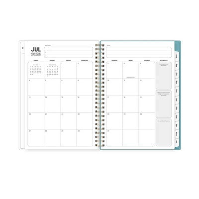 Blue Sky 5.875"x8.625" 2025-2026 Weekly/Monthly Wirebound Planner Clear Cover Tinned Light Multi