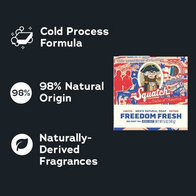 DR. SQUATCH Men's All Natural Bar Soap - Freedom Fresh - 5oz