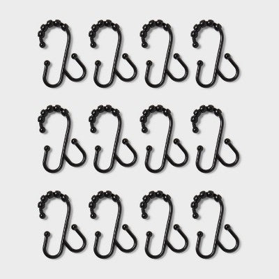 Double Hook Shower Ring Black - Room Essentials
