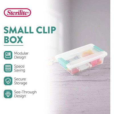 Small Clip Boxes with Latching Lids, Clear Stackable Storage Bins for Crafts, School, Office & Workshop Organization