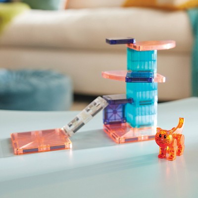 MAGNA-TILES Cat Tree Magnetic Building Set: Educational Math, Creative Engineering, Fine Motor Skill Development, 10 Pieces