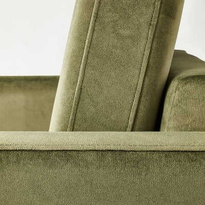 Bellfield Fully Upholstered Accent Chair Olive Green Velvet - Threshold designed with Studio McGee Assembly Required (LOCAL PICKUP ONLY)