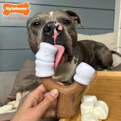 Nylabone 6.5" Marshmallow Giant Stick Strong Chew Dog Toy