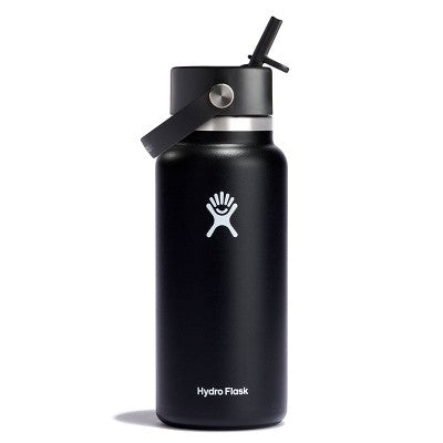 Hydro Flask 32oz Wide Mouth Flex Straw Bottle - Black