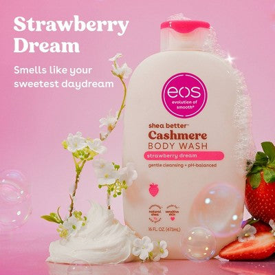eos Cashmere Body Wash - Strawberry Dream - 16 fl oz: Softer Skin, Vegan, Paraben-Free, Sensitive Skin