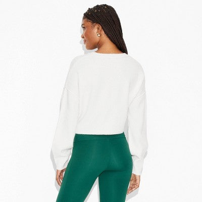 Women's Crew Neck Value Pullover Sweater - Wild Fable Off-White S