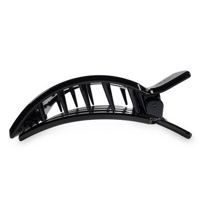 TELETIES Large Flat Square Hair Clip - Jet Black