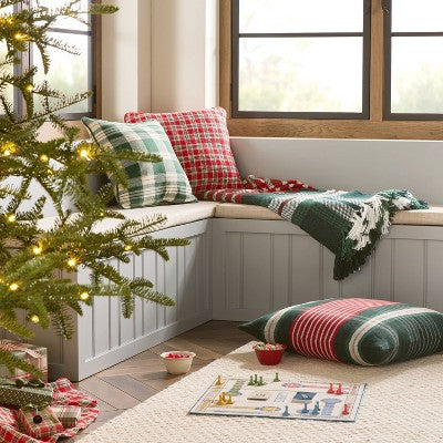 50"x60" Chunky Plaid Throw Blanket Red/Green - Hearth & Hand with Magnolia