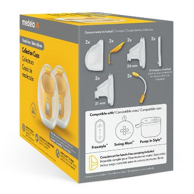 Medela Hands-free Collection Cups, Compatible with Freestyle Flex, Pump in Style with MaxFlow, and Swing Maxi Breast Pumps - 2ct