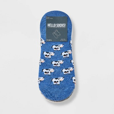 Women's Farm Animals 3pk Liner Socks - Denim Heather/Heather Gray/Pink 4-10